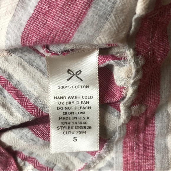 Everly Red and Blue Striped Boho Mini Dress Sz Sm - Picture 6 of 6